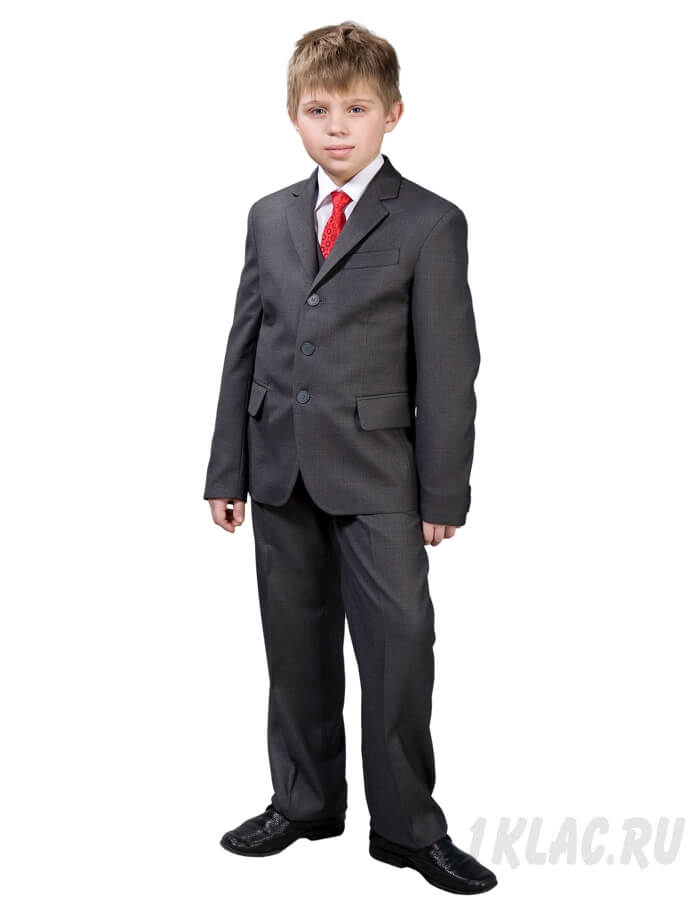 ABC 0106 Пиджак для мальчика серый «Лидер»